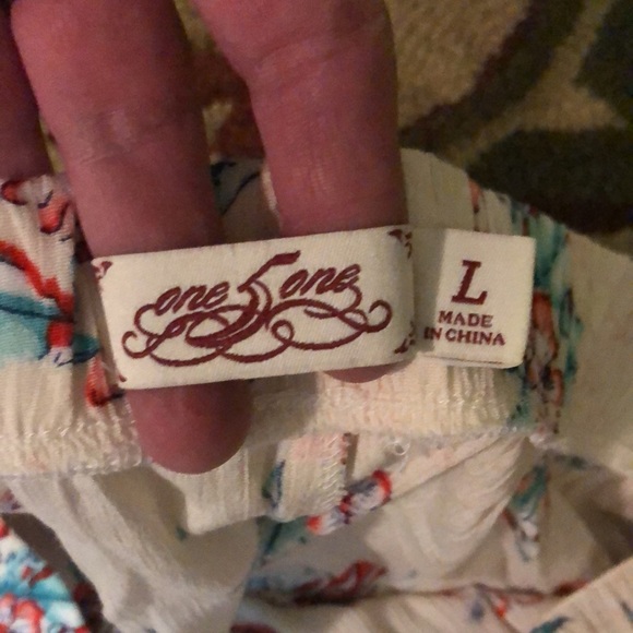 ONE-5-ONE Size Large Tall Floral Print Pants Elastic & Tie Waist Beach $60 NEW - Picture 10 of 12